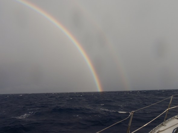 The beauty before the wall of rain and wind hits us in a squall. 