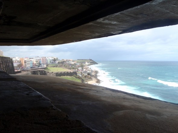 Looking from the look out to the north fort Castillo San Felipe Del Morro and the coast between. 