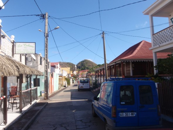 Walking down the street 