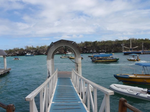 Taxi ramp where you had to take a water taxi for Sixty cents one way from your boat to the port city. The Taxis are in Yellow. 
