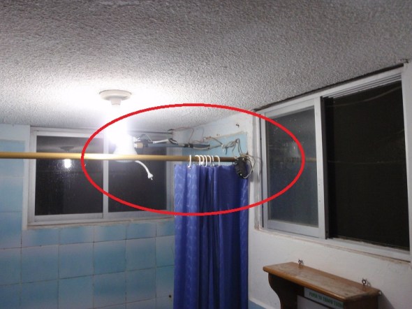 I circled the wiring in our hotel room for our hot water in the shower. Every tiem I touched the shower head  I got shocked! I realize now why South Americans are so short! 