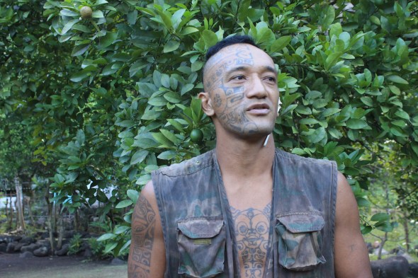 If you can recall to my blog of the 3rd worlds largest waterfall  in Nuka Hiva, I talked about the man I meet in the jungle there. Well this is him and he was I think a little touched in the head but I really like the guy. He was very nice! The Photo was given to me by our good friends from Compass Rosy 