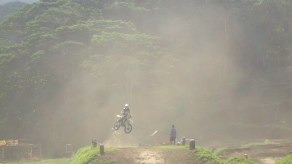 This guy took first in his heat and I think just about any rider in the US could smokem. But "A+" for effort 