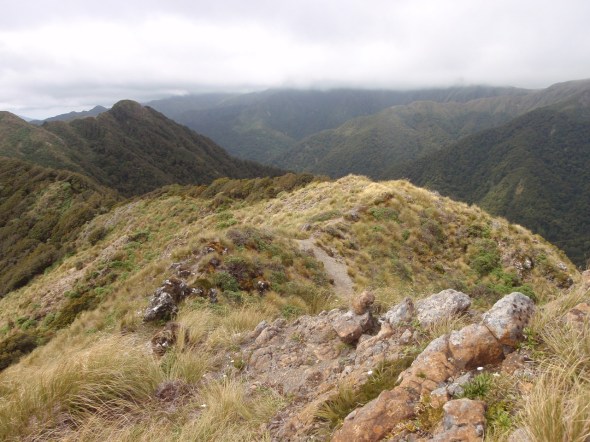 Looking back down the moutain after a 5 hour hike/climb from the valley to the start of the range ridge line. 