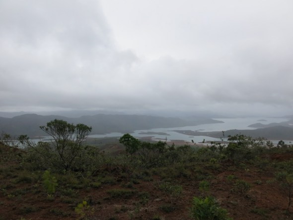 We started out early again with a rough night of sleep and wet cloths we hiked 2 hours to enter the "Parc Provinicial de la Riviere Bleue" aka the reserve park. It is still raining hard. 