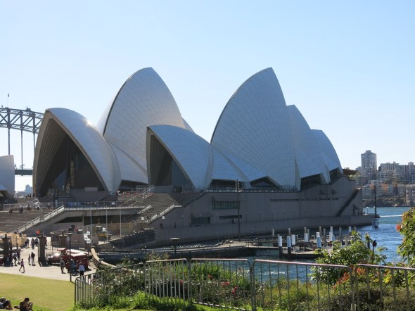 Sydney Opera house, touched the white tiles that make up the roof. Bucket list checked off! 
