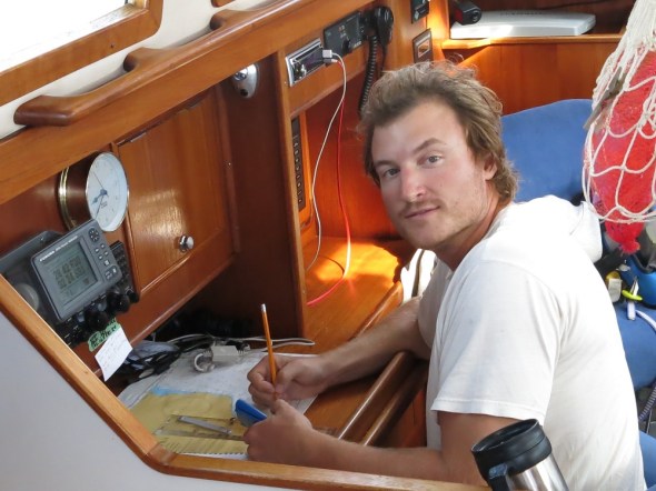 Working on our position and timeing for crossing the Auglhas Current. 